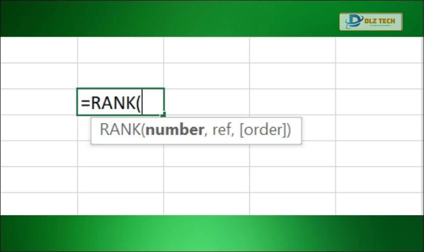 Định nghĩa hàm RANK trong Excel