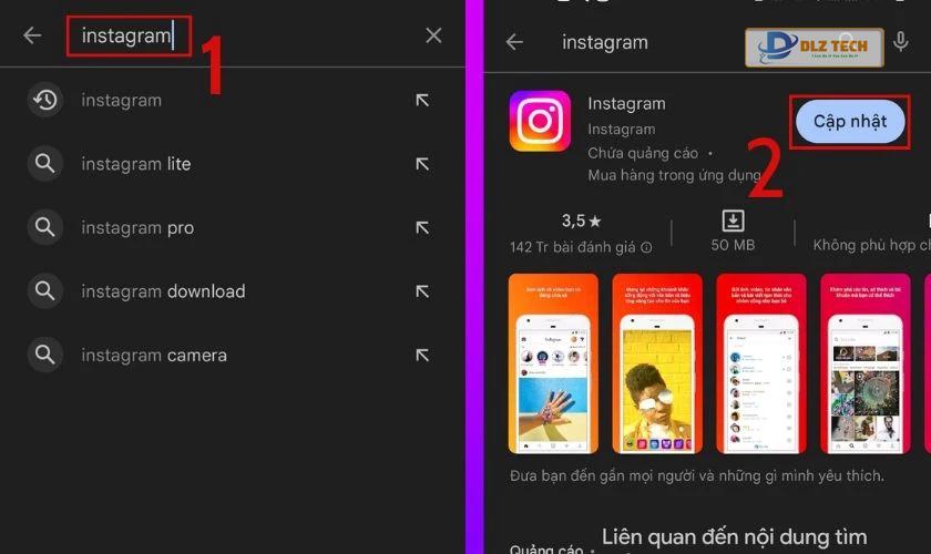 Cập nhật ứng dụng Instagram để tránh đăng ảnh Story bị mờ