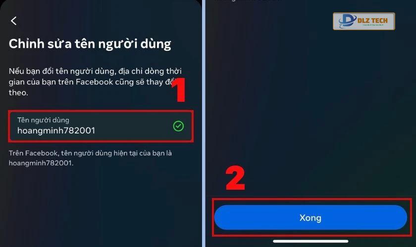 các bước thực hiện đổi link facebook trên iphone