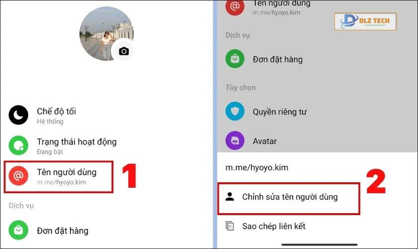 hai bước thực hiện quá trình đổi link facebook trên các thiết bị android