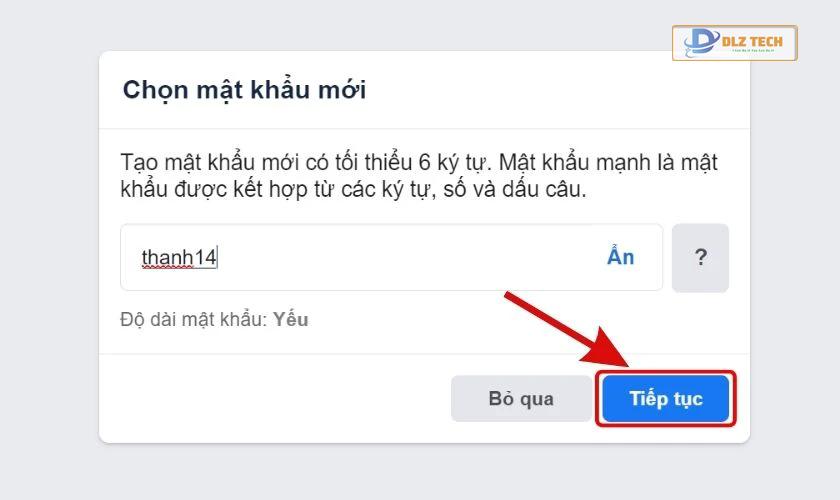 Chọn phương thức nhận mật khẩu mới