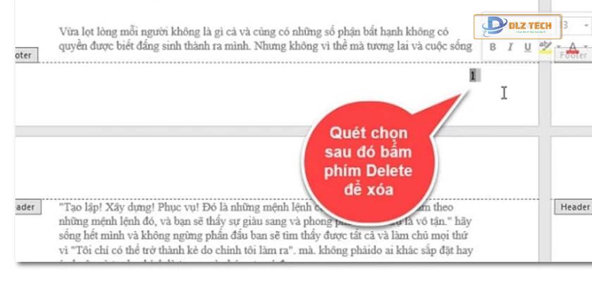Sử dụng phím tắt để xóa trang