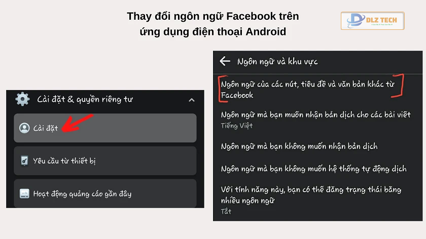 Trên các dòng Android