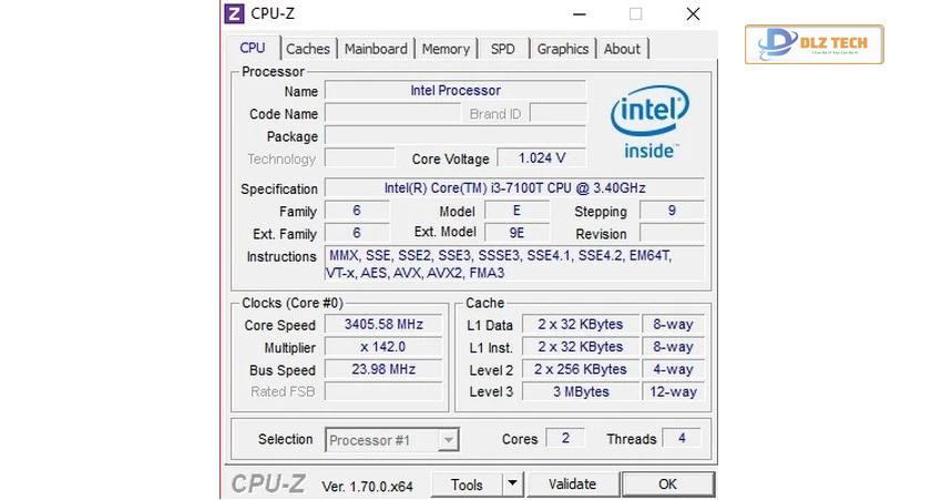 Sử dụng CPU-Z để kiểm tra tổng quan CPU máy tính