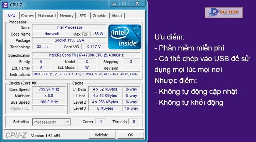 Ưu và nhược điểm của CPU-Z