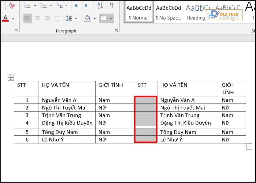 đánh số thứ tự nối tiếp tại 2 cột khác nhau