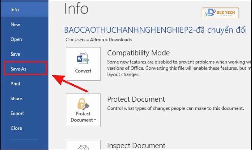 Cách đặt mật khẩu cho file Word 2010, 2016 trên Save As