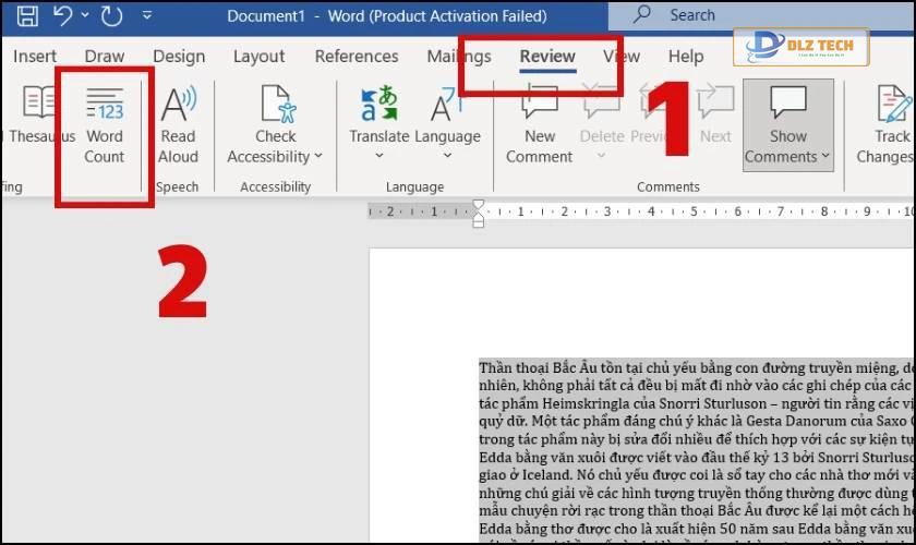 Đếm số từ, số ký tự toàn bộ file Word