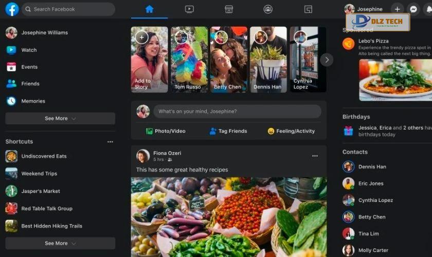 Giao diện Facebook
