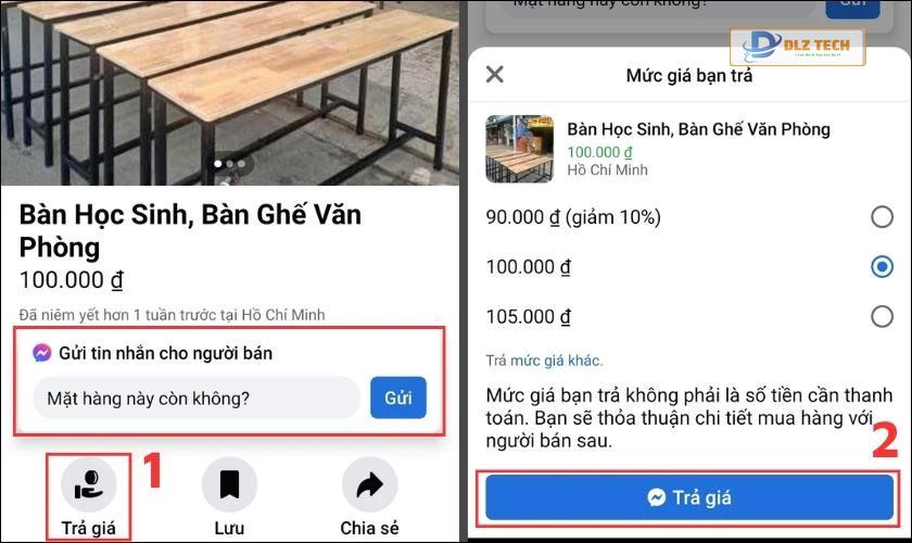 Các thao tác tìm mua hàng