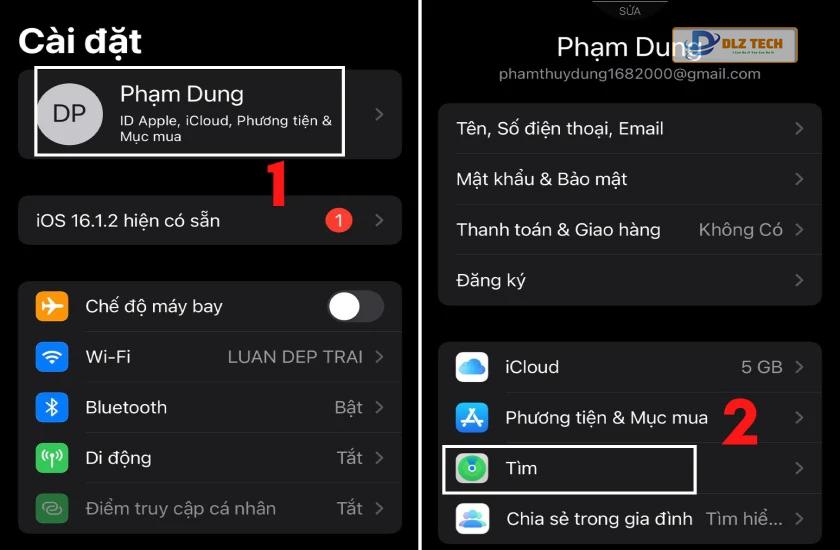cách cài đặt find my iphone