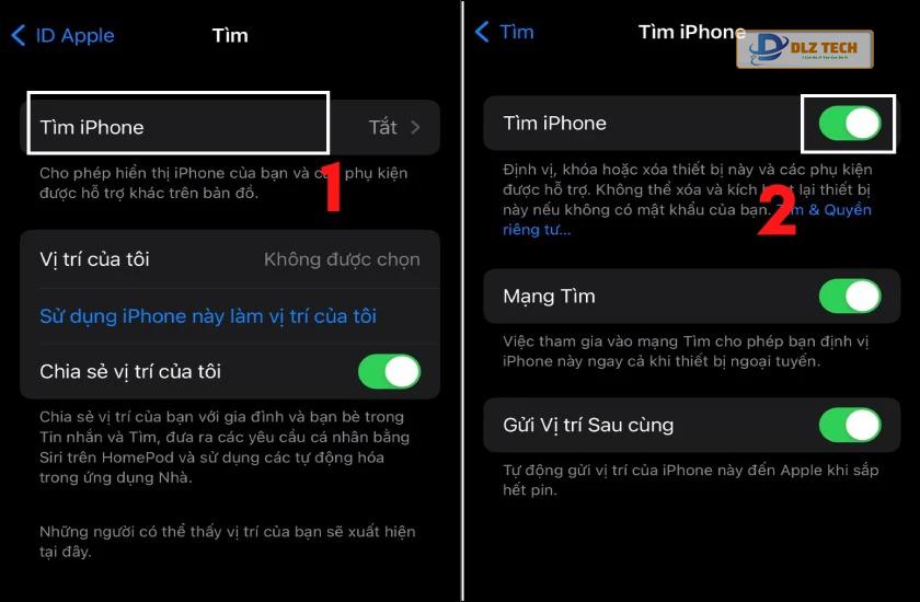 chọn tìm iphone