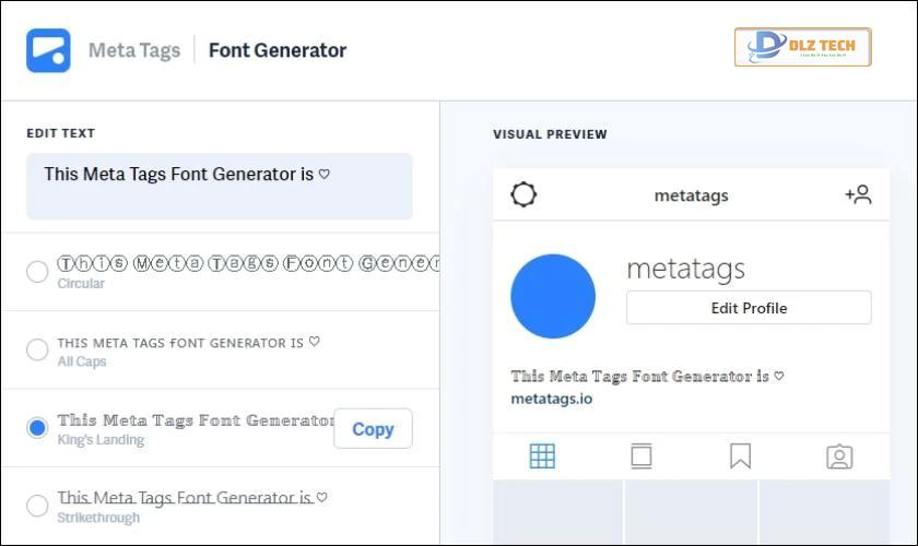 web đổi font chữ đẹp trên instagram