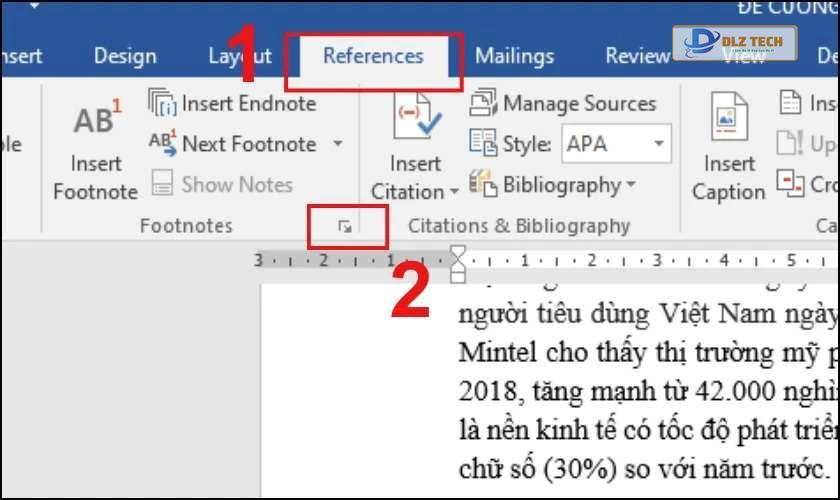 Cách tùy chỉnh Footnote đã tạo trong Word