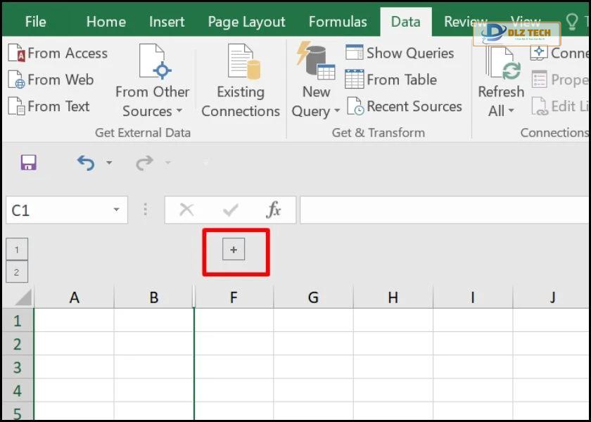 cách hiện lại các cột đã ẩn khi nhóm dữ liệu trong excel