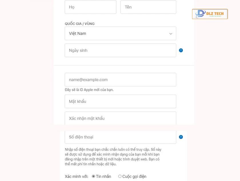 Đăng ký tài khoản iCloud trên máy tính