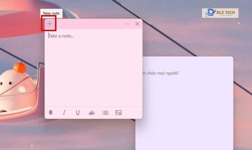 Cách tạo thêm một ghi chú khác trên máy tính