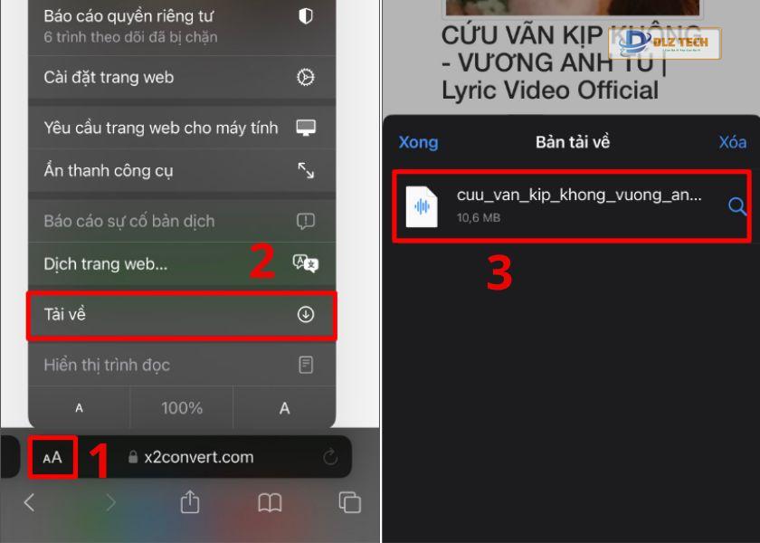 lưu file âm thanh về máy