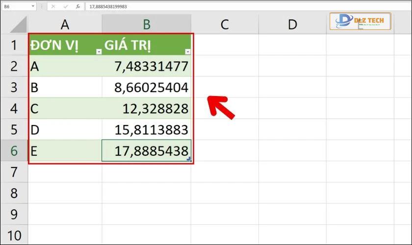 Kết quả sau khi dùng Power Query để tính toán trong Excel