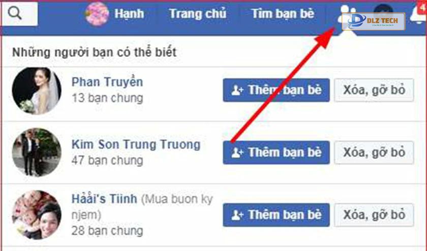 Gửi yêu cầu kết bạn bằng giao diện Facebook cũ