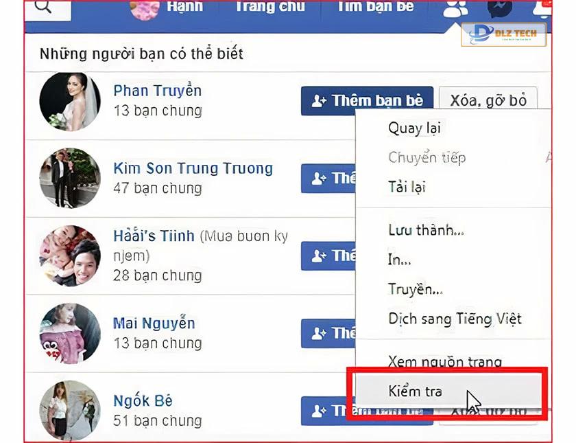 Gửi yêu cầu kết bạn bằng giao diện Facebook cũ