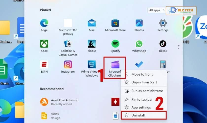 Gỡ ứng dụng cài từ Microsoft Store và chương trình từ màn hình Start