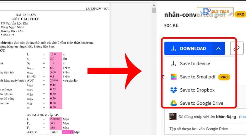 Chuyển file Excel sang PDF