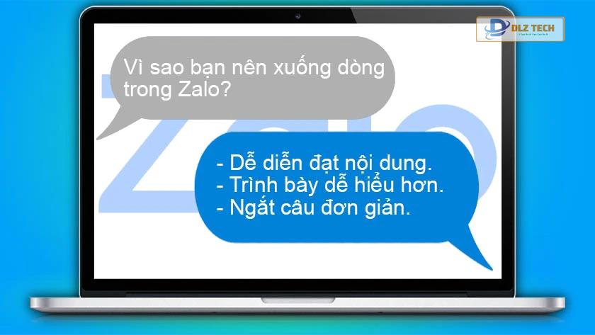 Vì sao nên nhắn tin xuống dòng trong Zalo