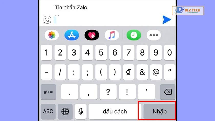 Cách xuống dòng trong Zalo trên điện thoại iPhone