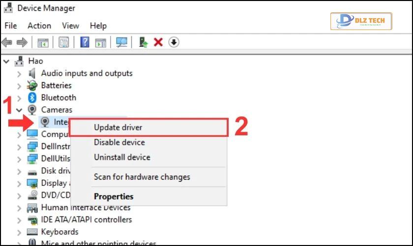 Cập nhật driver webcam