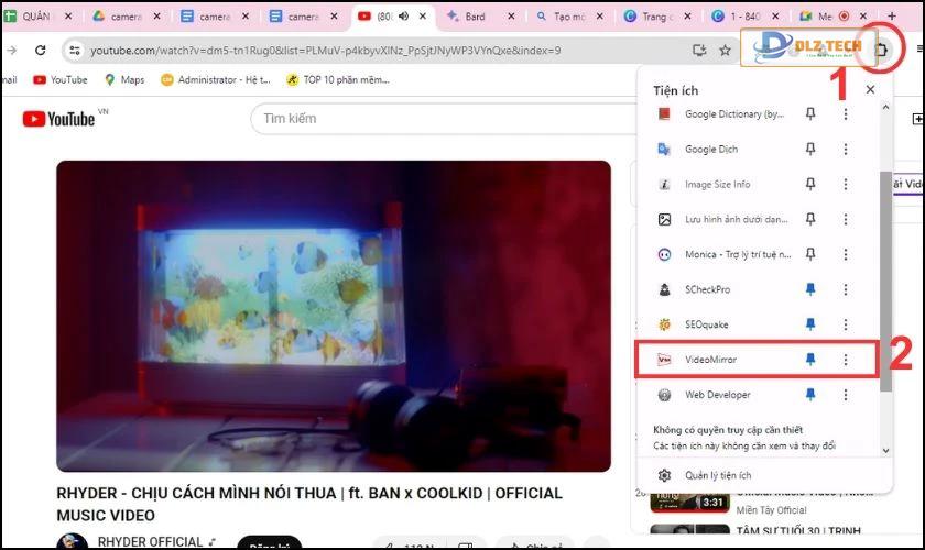 Sử dụng Video mirror