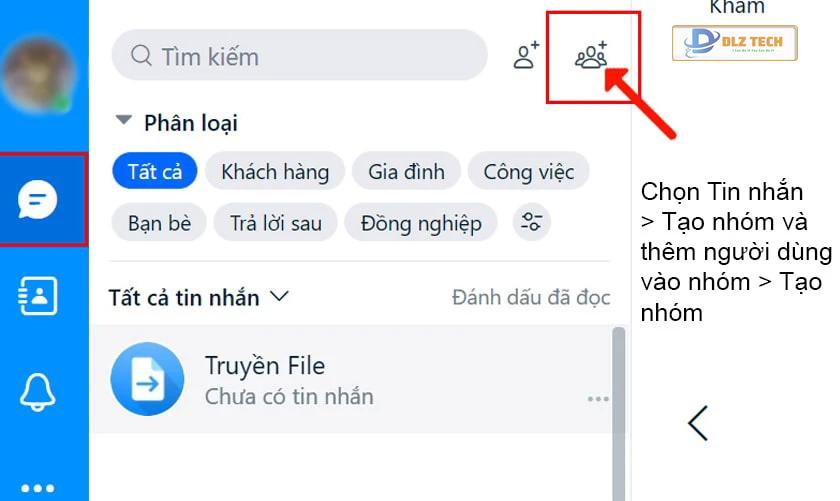 Tạo nhóm chat