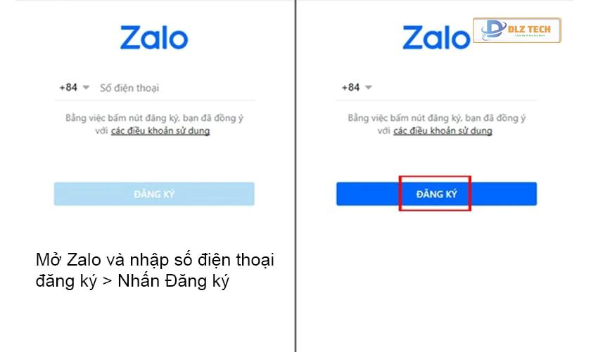 Hướng dẫn đăng ký tài khoản chat Zalo me