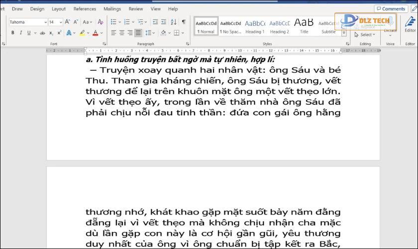 Kết quả sau khi thực hiện chỉnh khoảng cách các ký tự trong Word