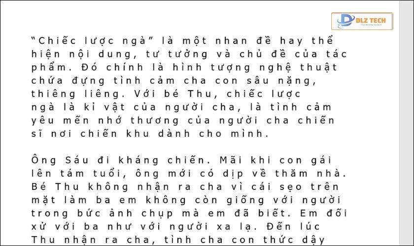Kết quả sau khi thực hiện chỉnh khoảng cách chữ trong Word