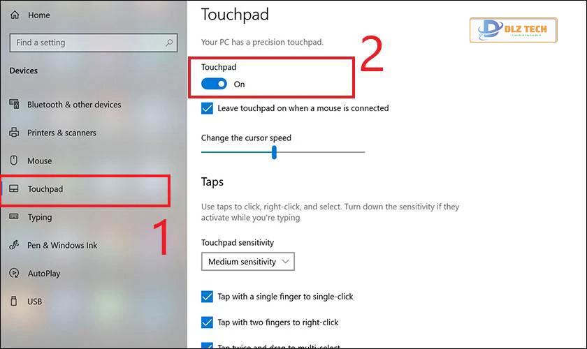 Mở khóa chuột laptop trên Windows 10, 8