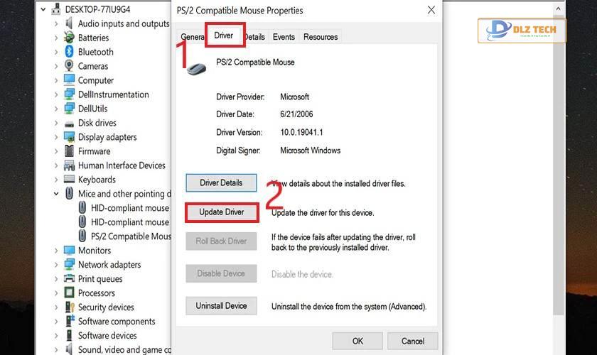 Chọn mục Update Driver