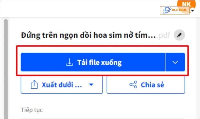 Nhấn Open để mở file và chờ để chuyển file