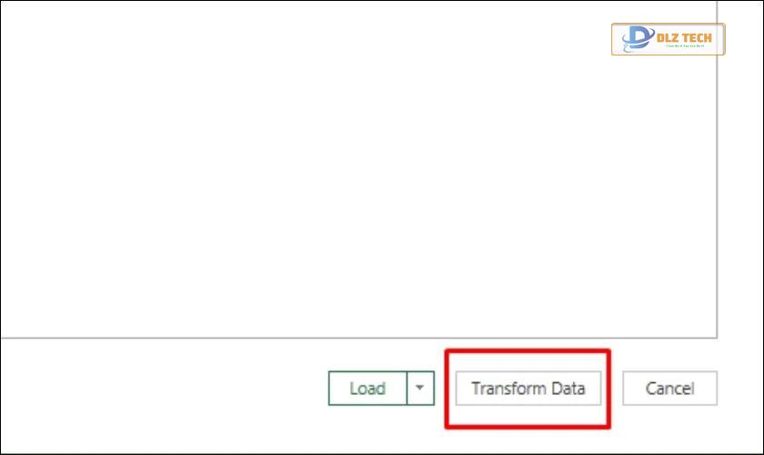 Tick vào mục Transform data