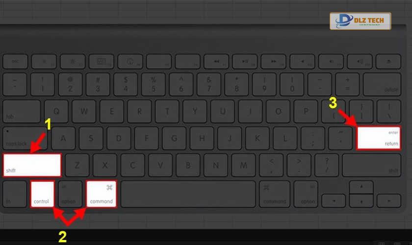 Tổ hợp phím Shift + Control + Command + Enter