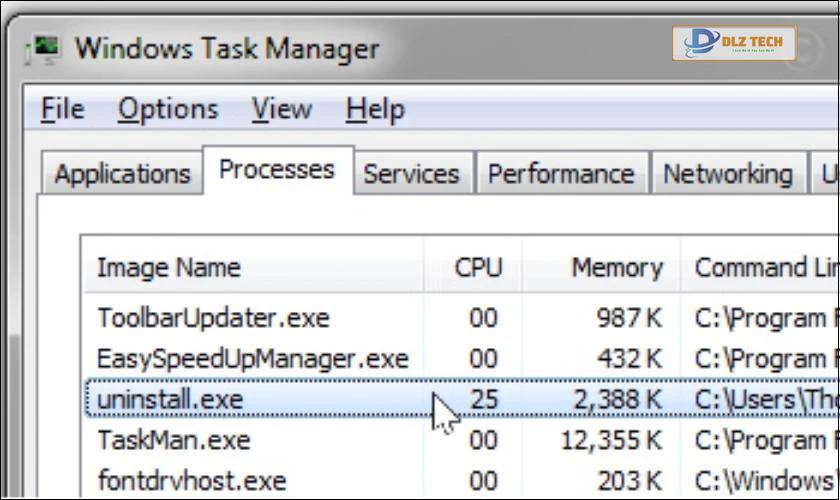 Gỡ bỏ bằng file Uninstall.exe của chương trình