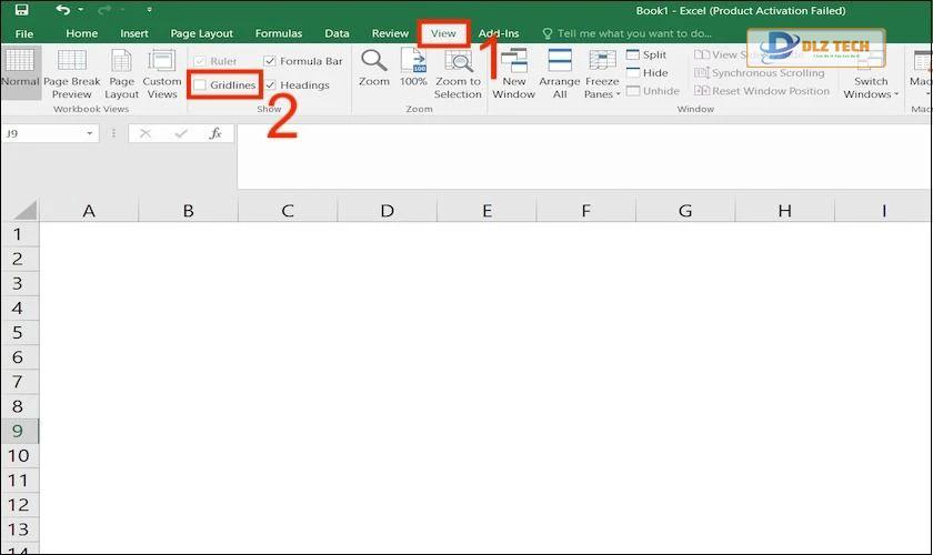 Loại bỏ đường kẻ trong Excel