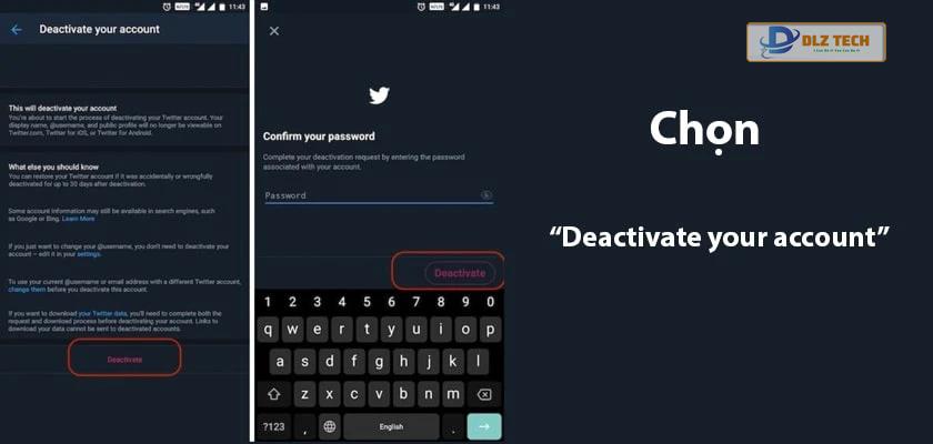 Cách xóa tài khoản Twitter trên điện thoại