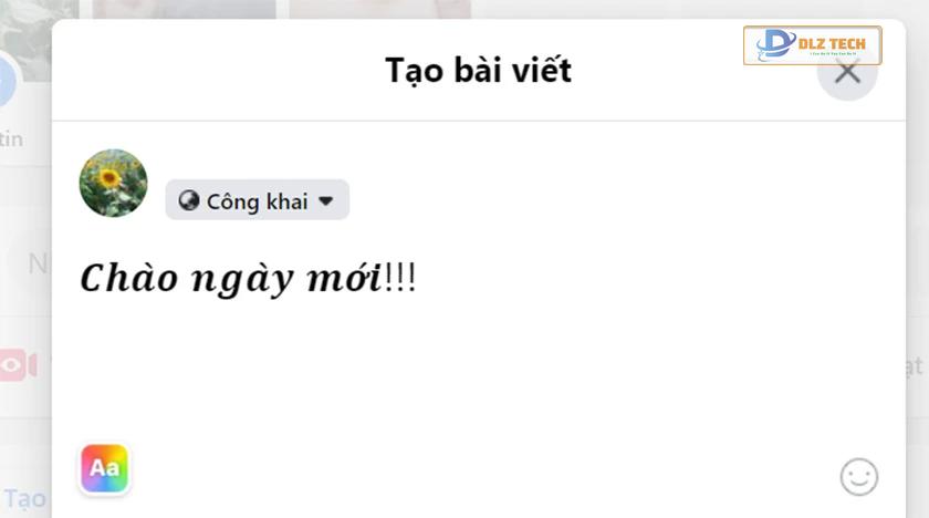 Dán nội dung đã sao chép lên Facebook
