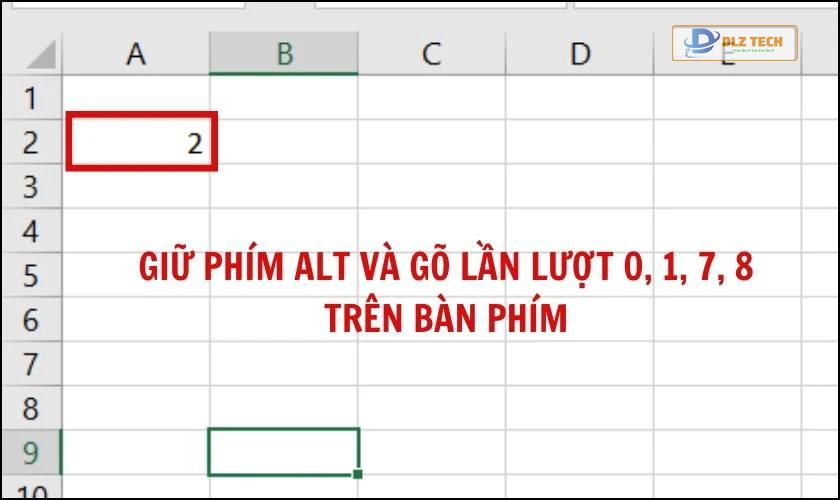 Cách viết số mũ trong Excel bằng phím tắt