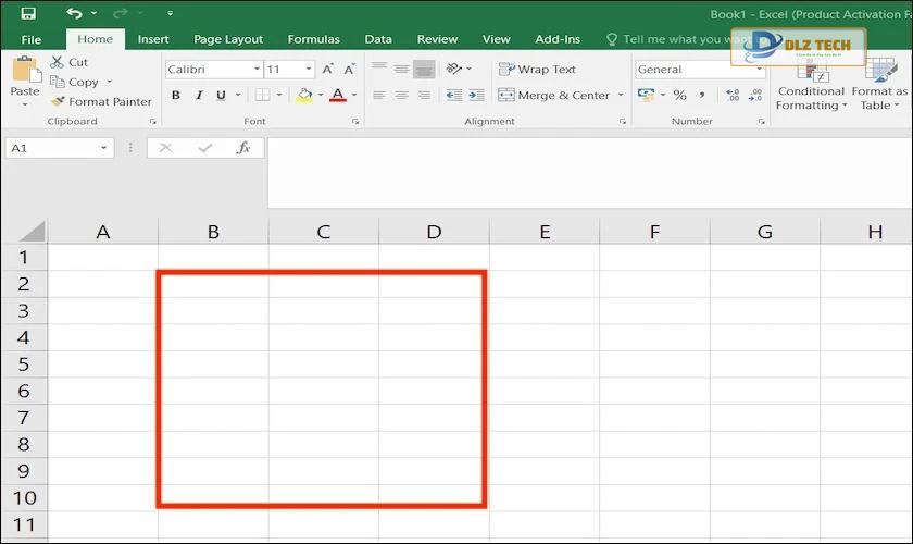 Chọn vùng để xóa đường kẻ trong Excel