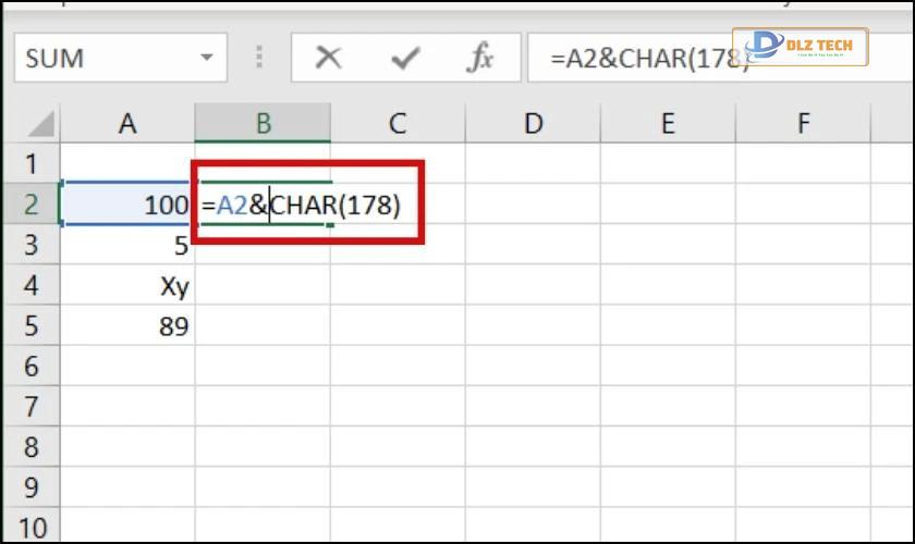 Cách viết số mũ trong Excel 2010, 2016 bằng hàm
