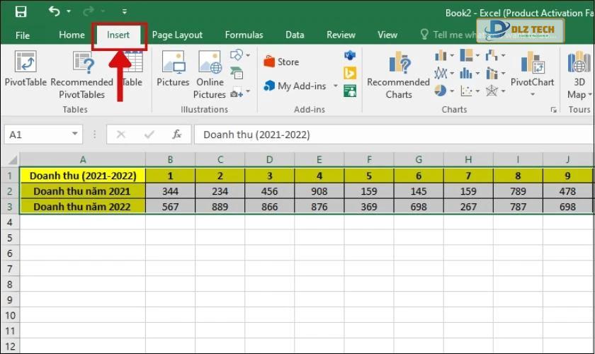 Cách vẽ biểu đồ đường trong Excel