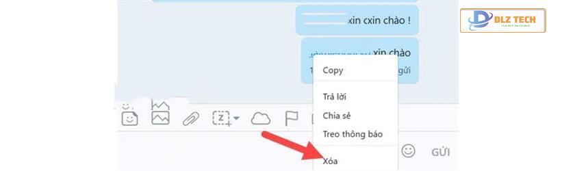 Nhấp vào chọn tin nhắn