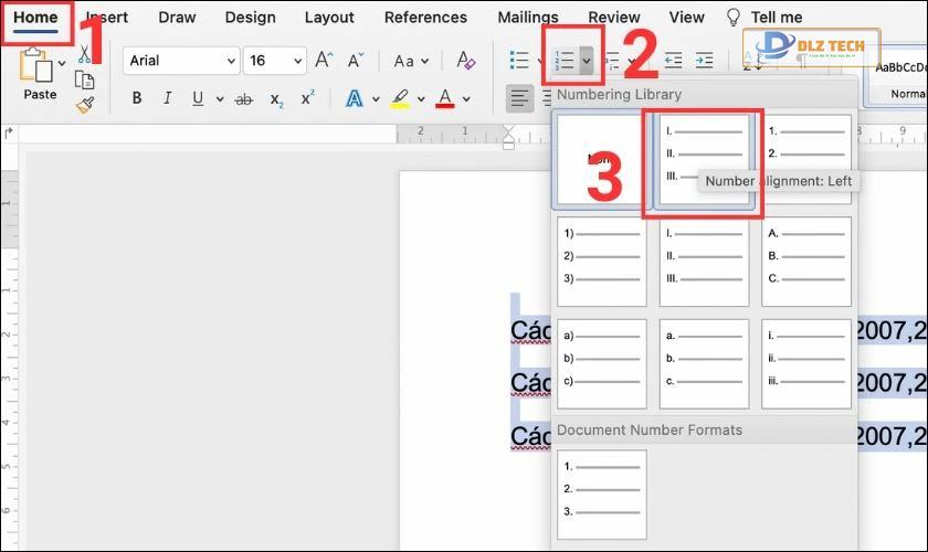Hướng dẫn cách viết số la mã trong Word 2007, 2010, 2016